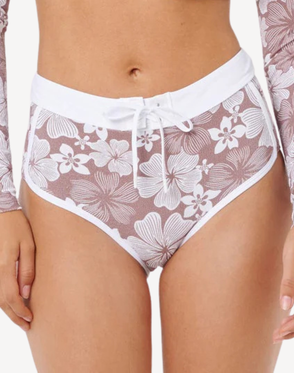 Aloha State Booty Short Bikini Bottom#color_aloha-brown