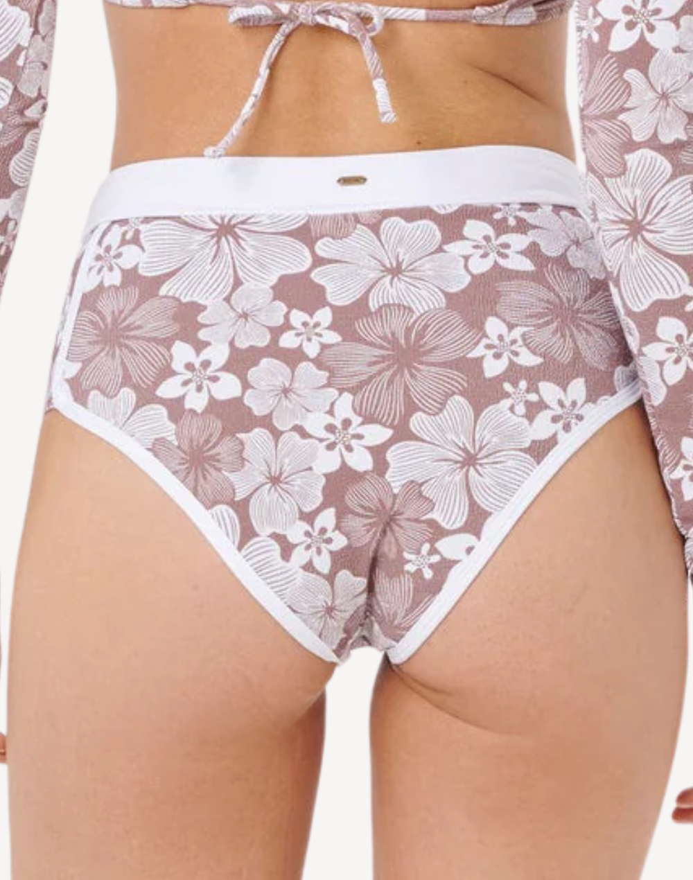 Aloha State Booty Short Bikini Bottom#color_aloha-brown