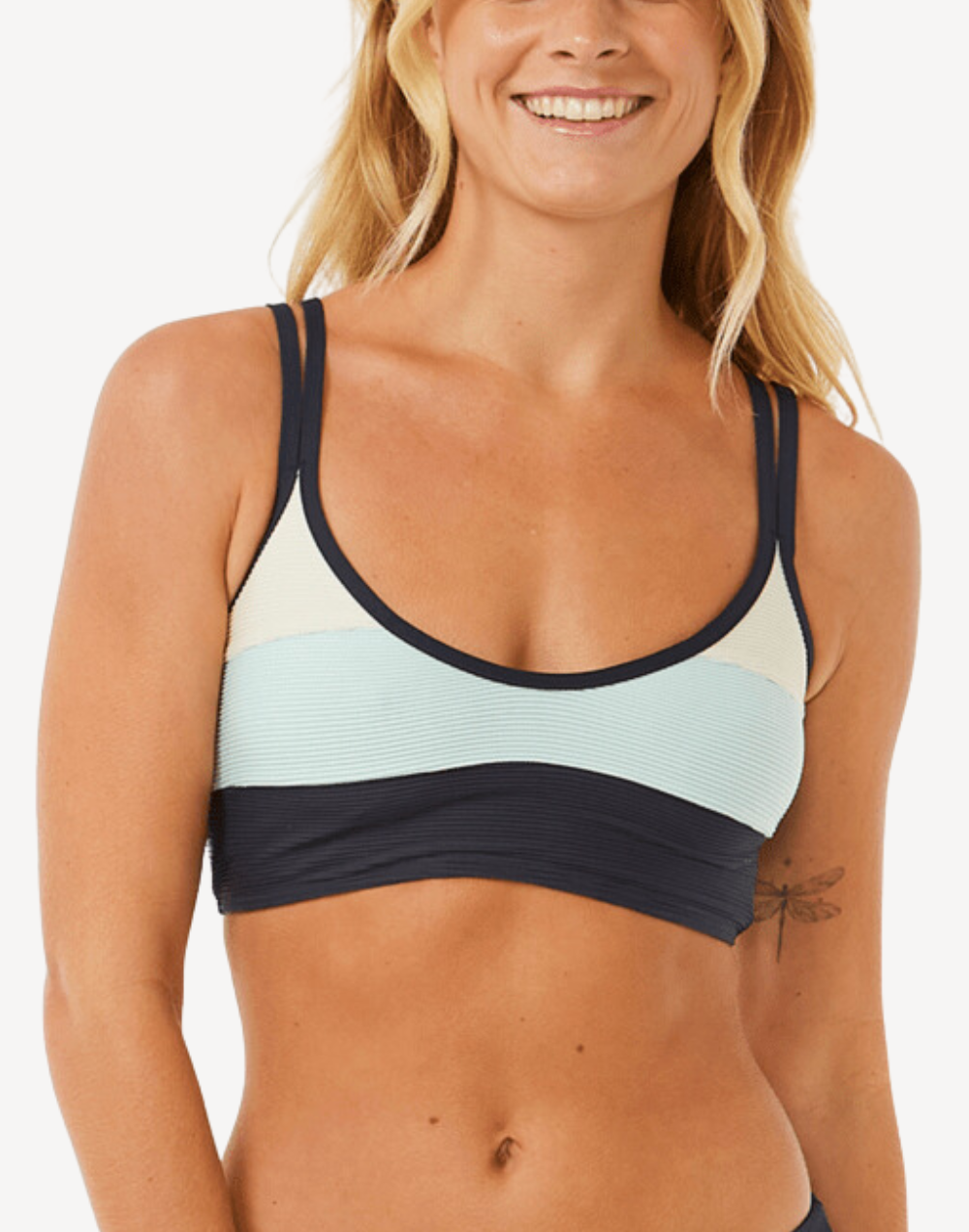 Block Party Spliced Crop Bikini Top#color_block-party-navy