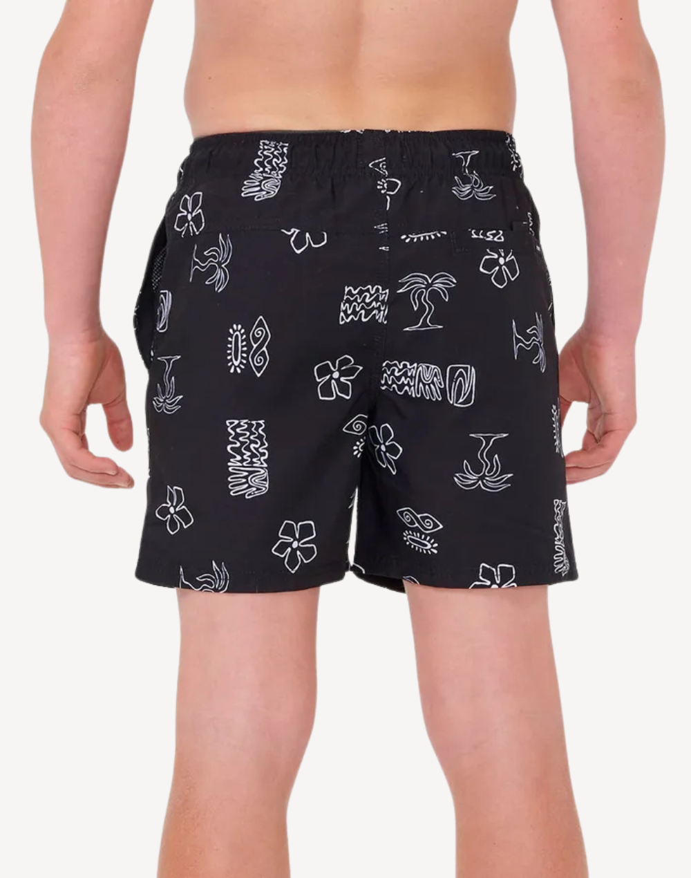 Boys Evolution Motif Swim Trunk#color_evolution-washed-black