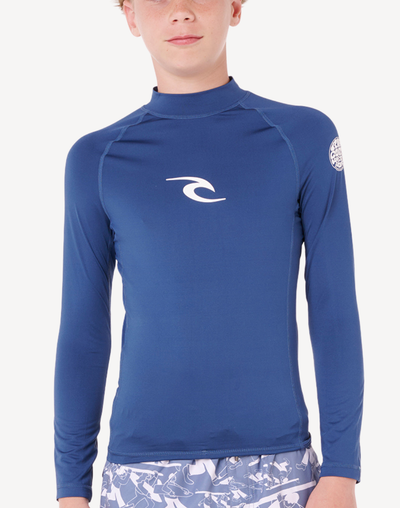 Boys Waves UPF 50 Long Sleeve Rashguard#color_waves-light-navy