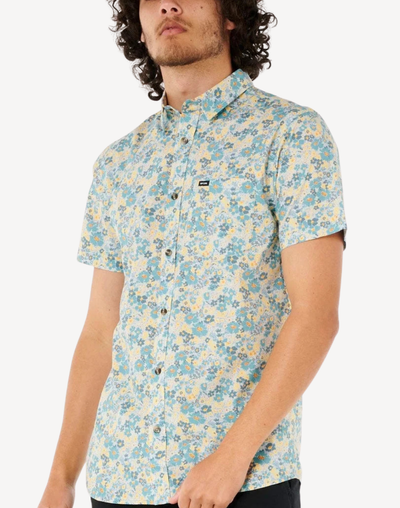 Fun Times Ditsy Short Sleeve Shirt#color_fun-times-bluestone