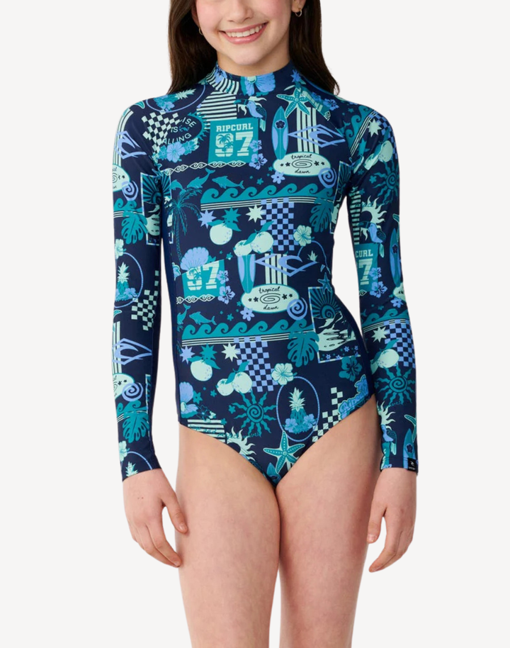 Girls Costa Del Sol UPF 50 Long Sleeve Paddle Suit