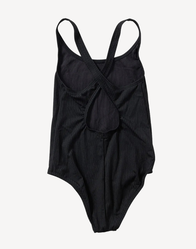 Girls Premium Rib One Piece Swimsuit#color_black