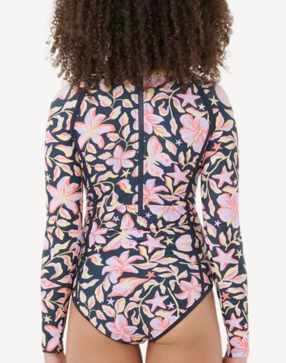 Girls Sunset Skies UPF 50 Long Sleeve Paddle Suit#color_sunset-navy