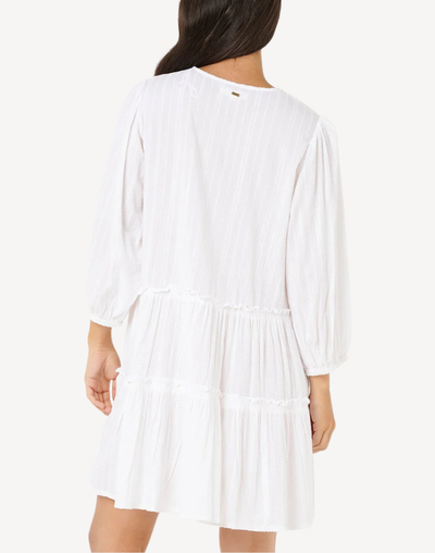 Haze 3/4 Sleeve Mini Dress#color_white