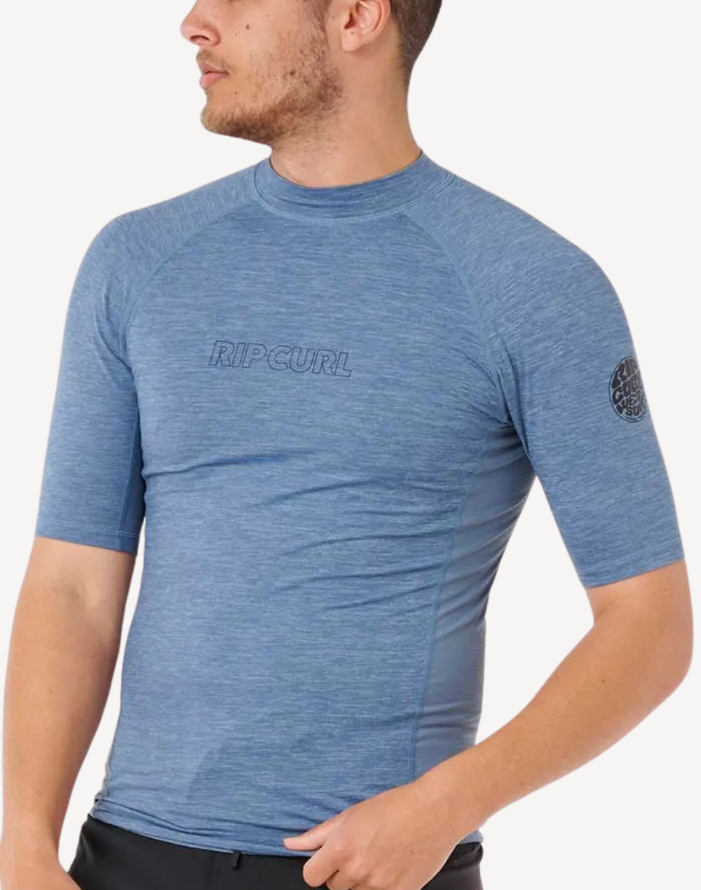 Men's Dawn Patrol Performance UPF 50+ Short Sleeve Rashguard#color_dawn-storm-blue