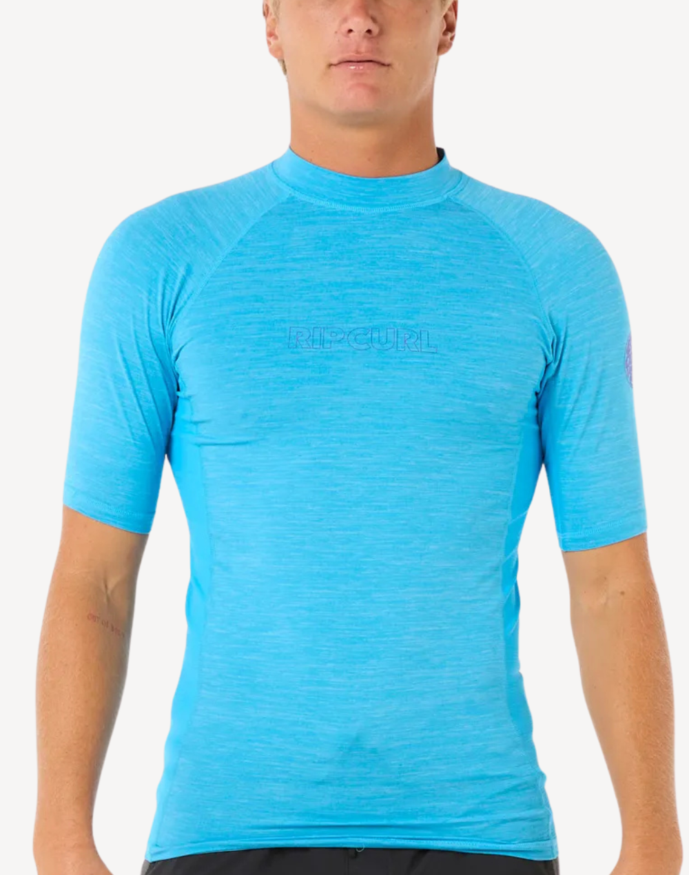 Men's Dawn Patrol Performance UPF 50+ Short Sleeve Rashguard#color_dawn-blue-paint