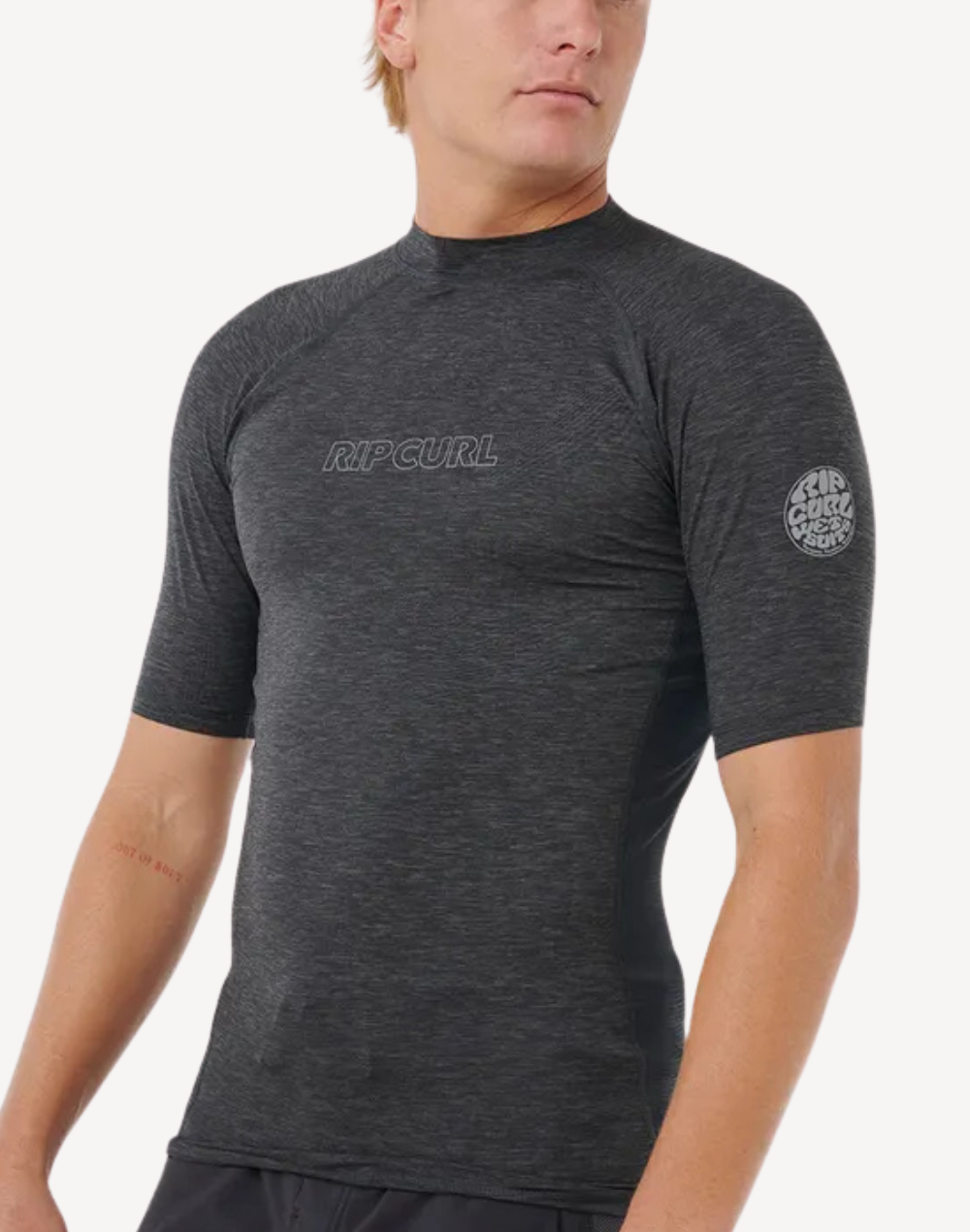 Men's Dawn Patrol Performance UPF 50+ Short Sleeve Rashguard#color_dawn-black-marle