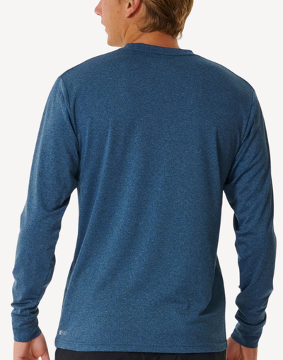Men's Stack UPF 50 Long Sleeve Swim Shirt#color_stack-navy-marle