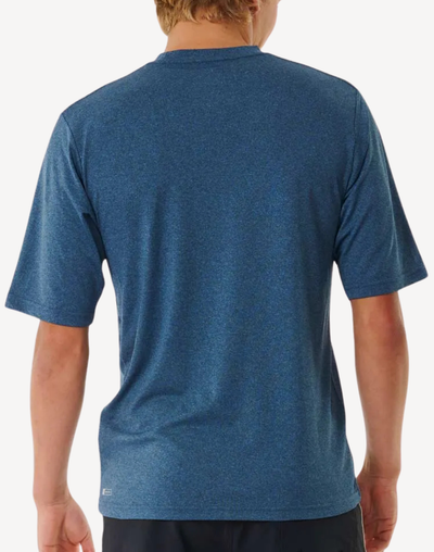 Men's Stack UPF 50 Short Sleeve Swim Shirt#color_stack-navy-marle