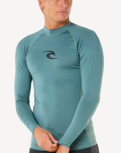 Men's Waves UPF 50 Long Sleeve Rashguard#color_waves-bluestone