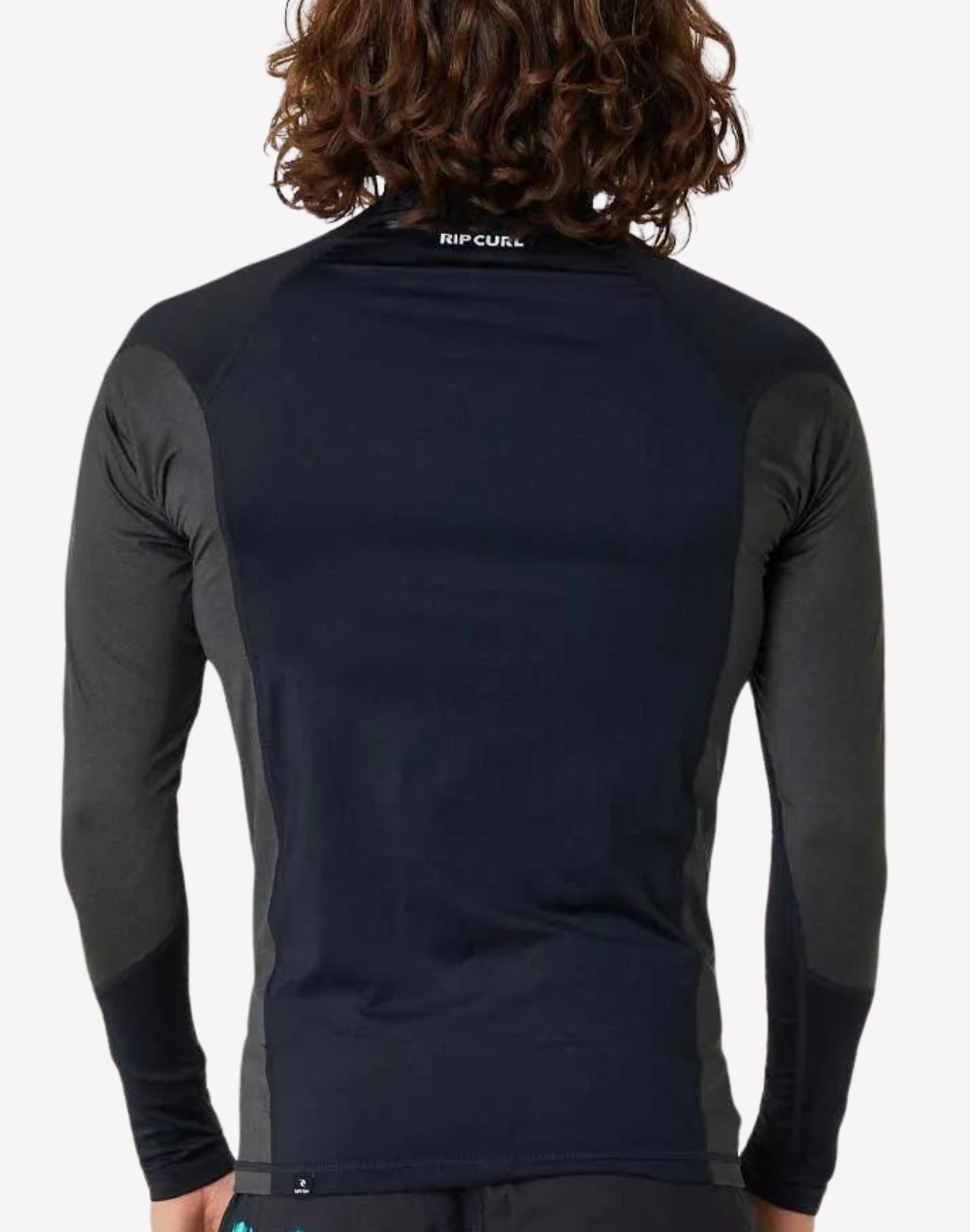 Men's Waves UPF 50 Long Sleeve Rashguard#color_black