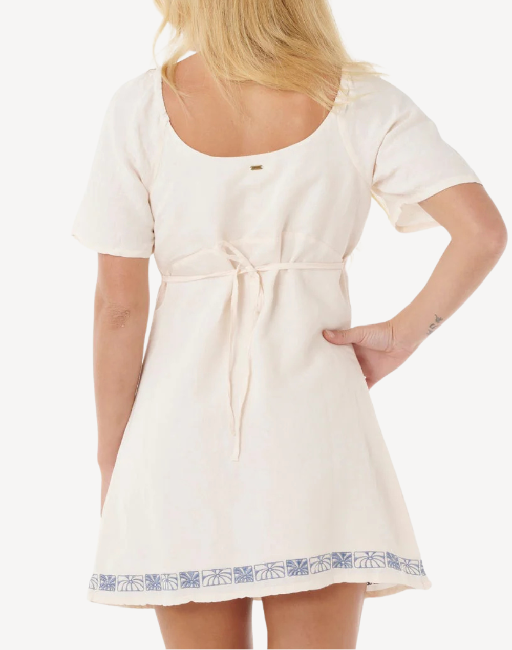 Oceanic Embroidered Short Sleeve Mini Dress