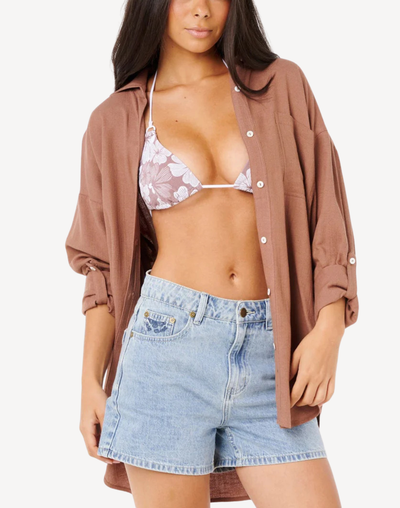 Premium Surf Holiday Shirt Cover Up#color_holiday-brown