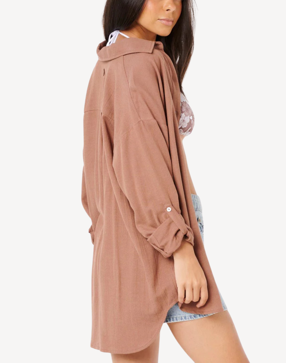 Premium Surf Holiday Shirt Cover Up#color_holiday-brown