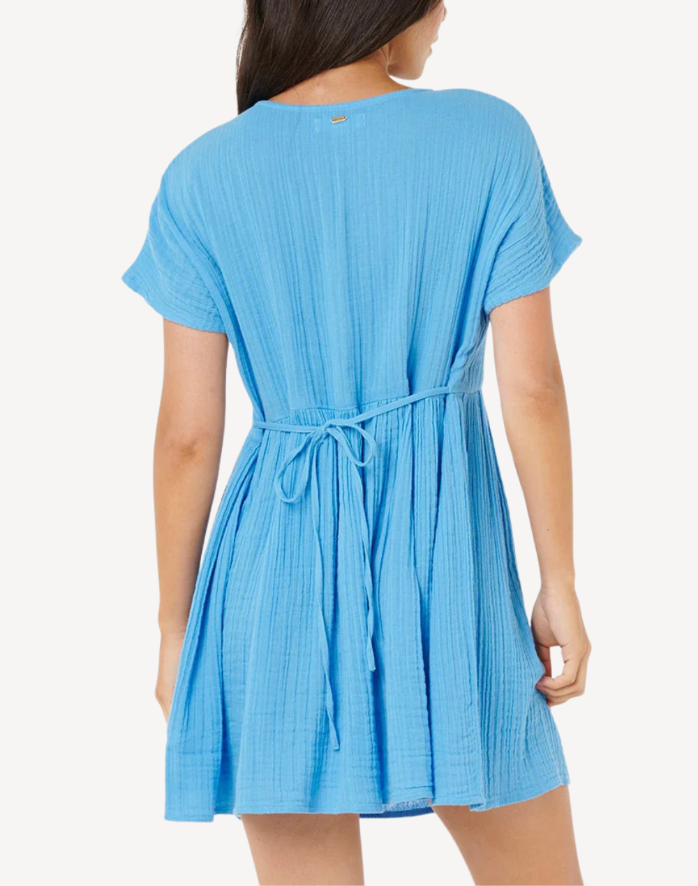 Premium Surf Short Sleeve Dress#color_premium-azure-blue