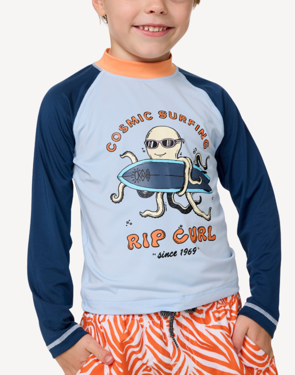 Toddler Boys Cosmic Surfing UPF 50 Long Sleeve Rashguard