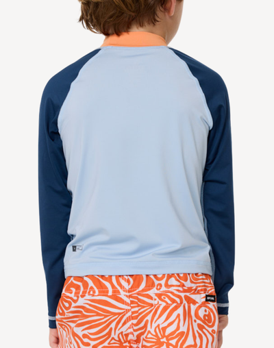 Toddler Boys Cosmic Surfing UPF 50 Long Sleeve Rashguard#color_cosmic-blue-wind