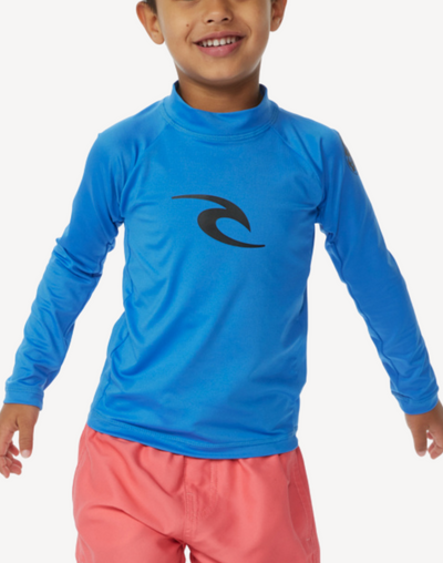 Toddler Boys Waves UPF 50 Long Sleeve Rashguard#color_waves-blue-gum