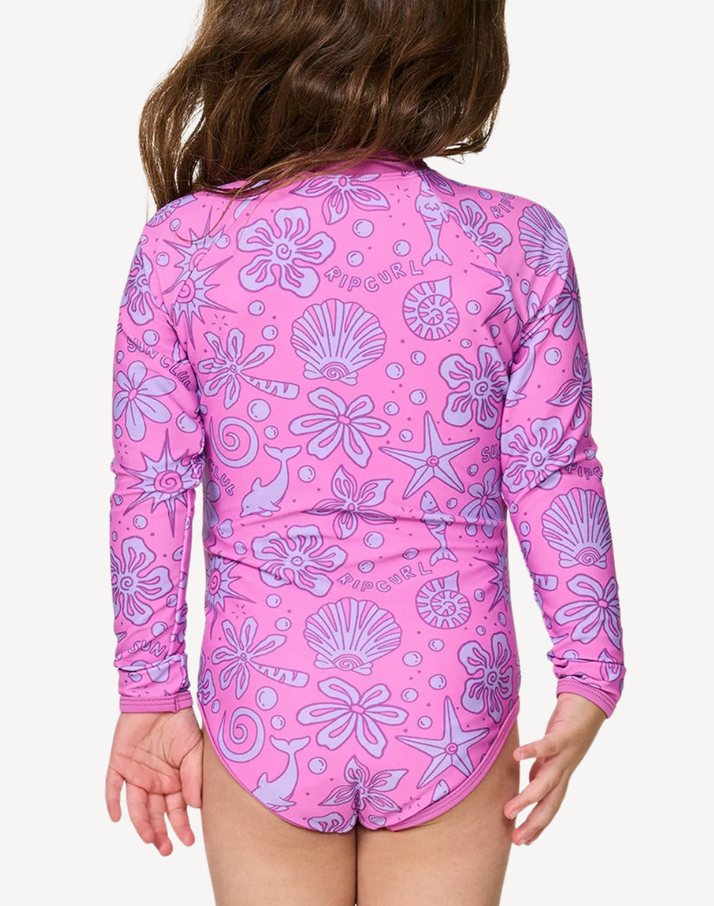 Toddler Girls Sunshine Club UPF 50 Long Sleeve Paddle Suit#color_sunshine-club-wild-berry