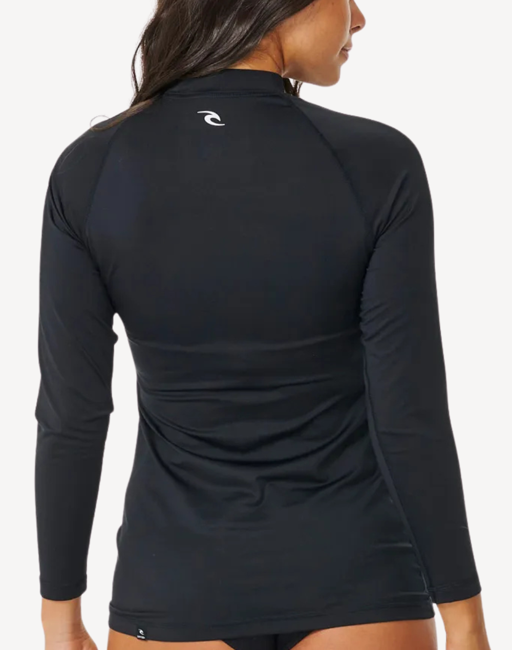 Women's Classic Surf UPF 50 Long Sleeve Rashguard#color_black