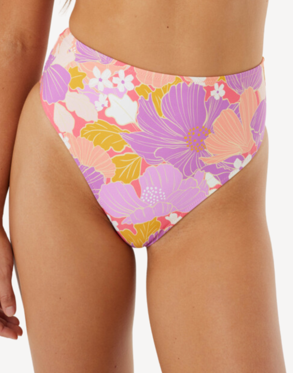 Bell Bottom Blooms High Waist High Leg Bikini Bottom#color_bell-bottom-lilac