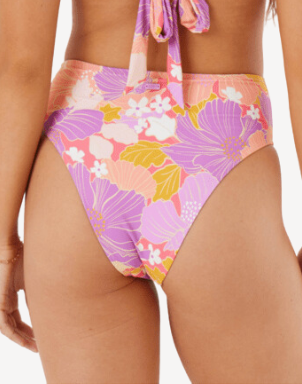 Bell Bottom Blooms High Waist High Leg Bikini Bottom#color_bell-bottom-lilac