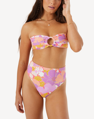 Bell Bottom Blooms High Waist High Leg Bikini Bottom#color_bell-bottom-lilac