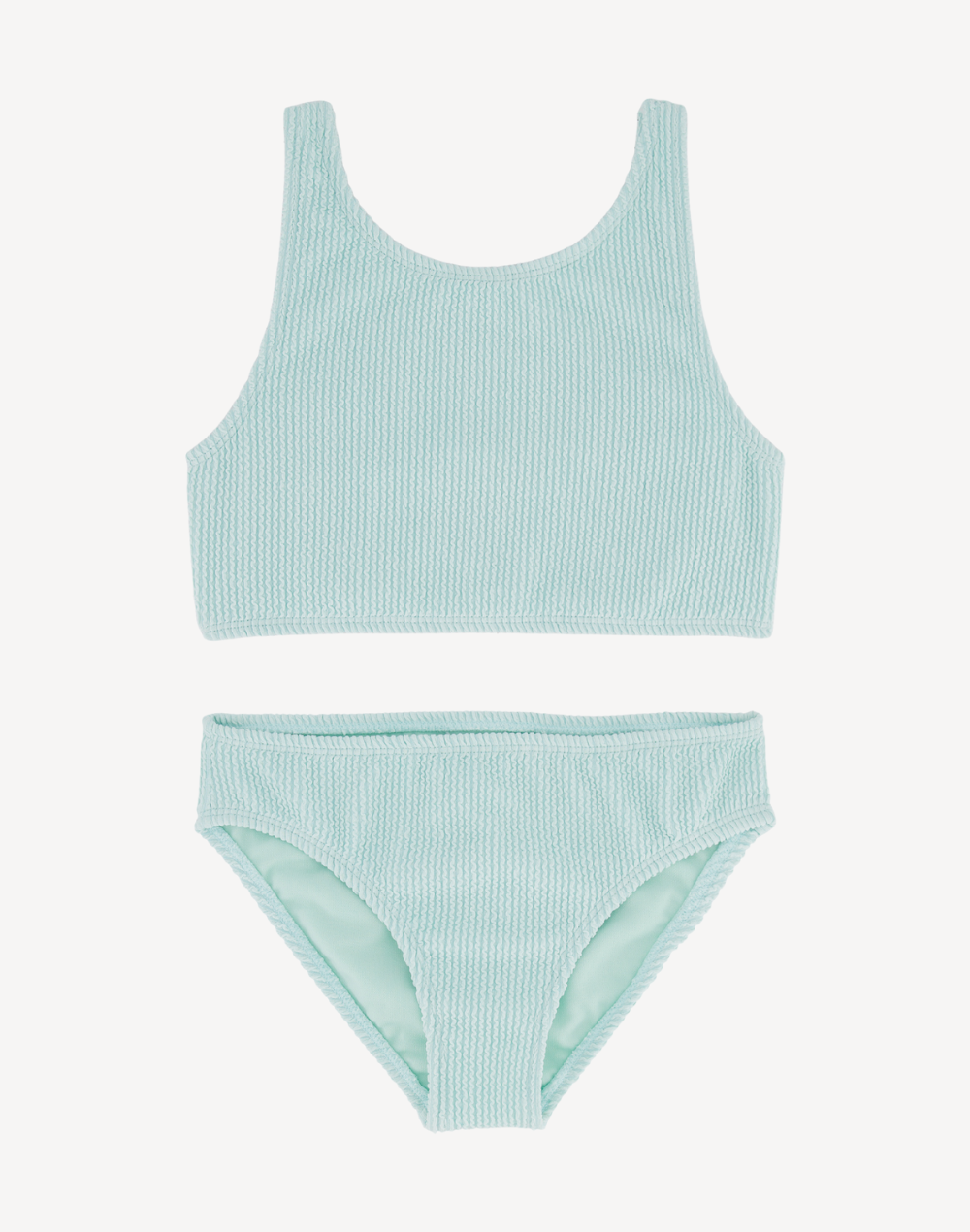 Girls Crinkle Texture Bikini Set#color_crinkle-fair-aqua