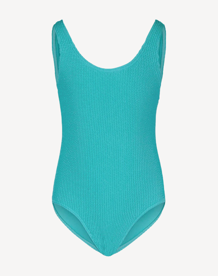 Girls Crinkle Texture One Piece Swimsuit