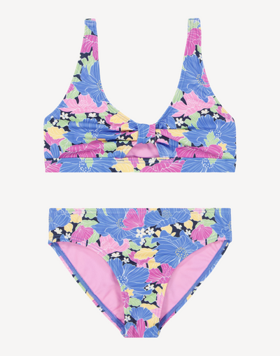 Girls Outline Floral Bikini Set#color_outline-mood-indigo