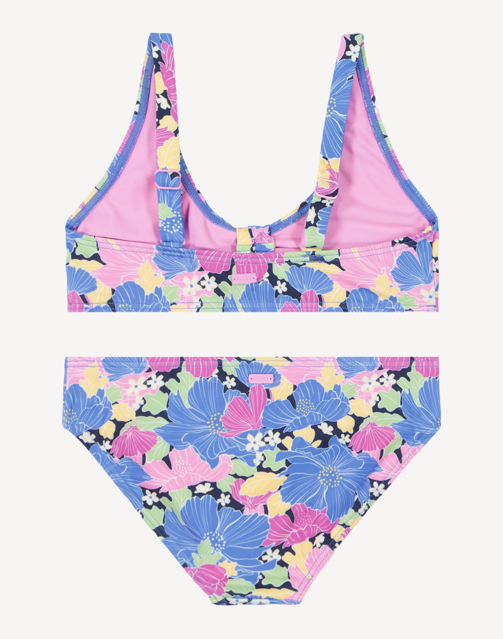 Girls Outline Floral Bikini Set#color_outline-mood-indigo