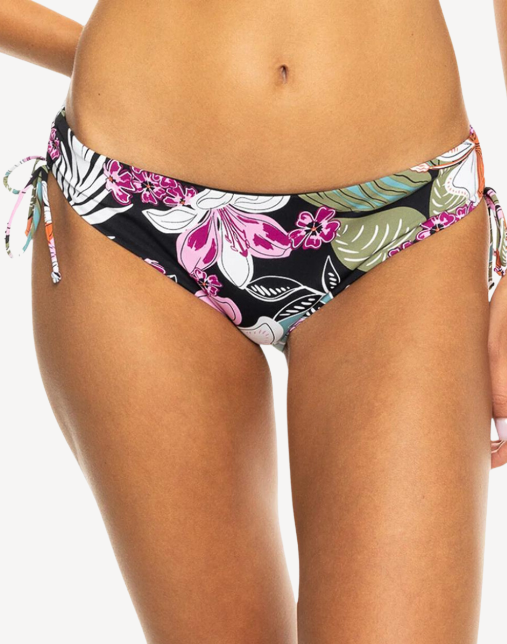 Moody Tropical Hipster Tie Side Bikini Bottom#color_anthracite-moody-floral