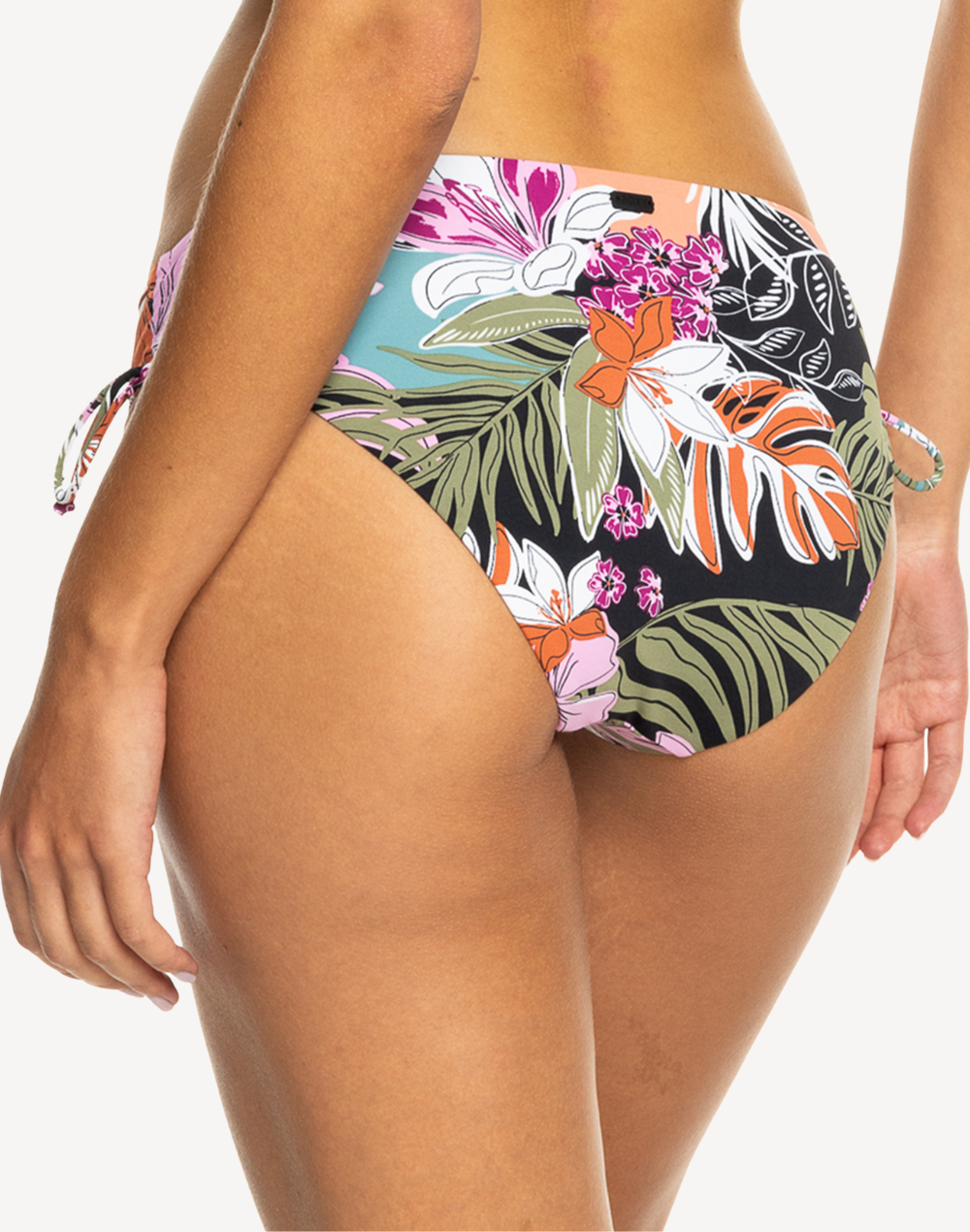 Moody Tropical Hipster Tie Side Bikini Bottom#color_anthracite-moody-floral