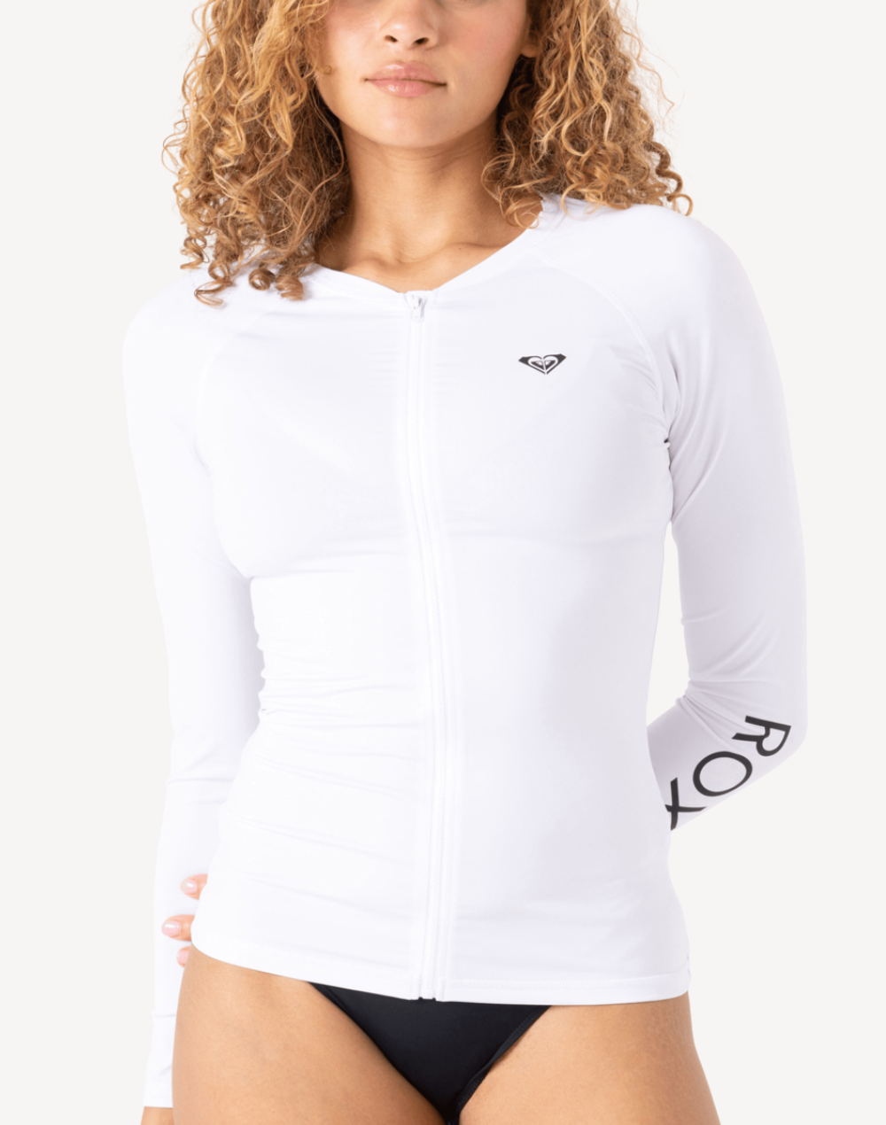 New Essentials UPF 50 Long Sleeve Zip Rashguard#color_white