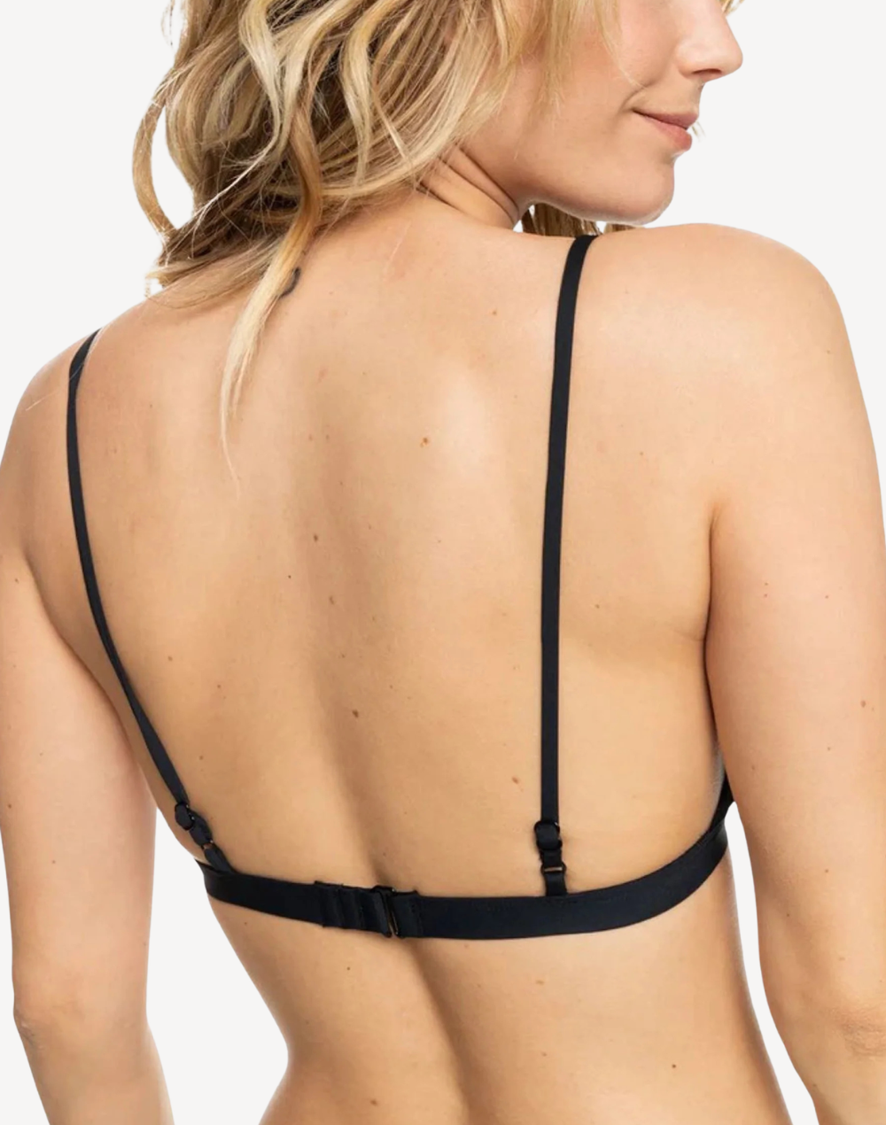 Solid Beach Classics Fixed Tri Bikini Top#color_black