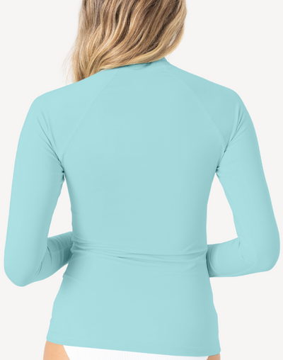 Women's Whole Hearted UPF 50 Long Sleeve Rashguard#color_whole-hearted-seafoam