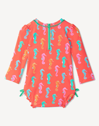 Infant Painted Sea Horse Rashguard One Piece#color_painted-pink