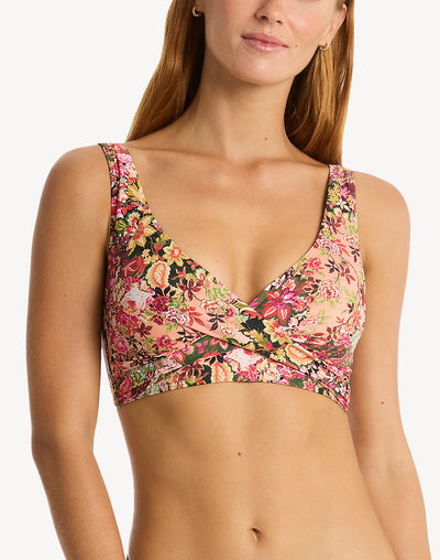 Wildflower Cross Front Bikini Top#color_wildflower-pink