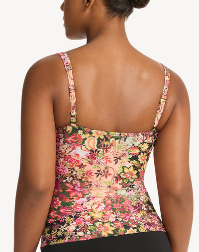 Wildflower Twist Front Tankini Top#color_wildflower-pink