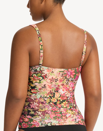 Wildflower D/DD Cup Tankini Top#color_wildflower-pink