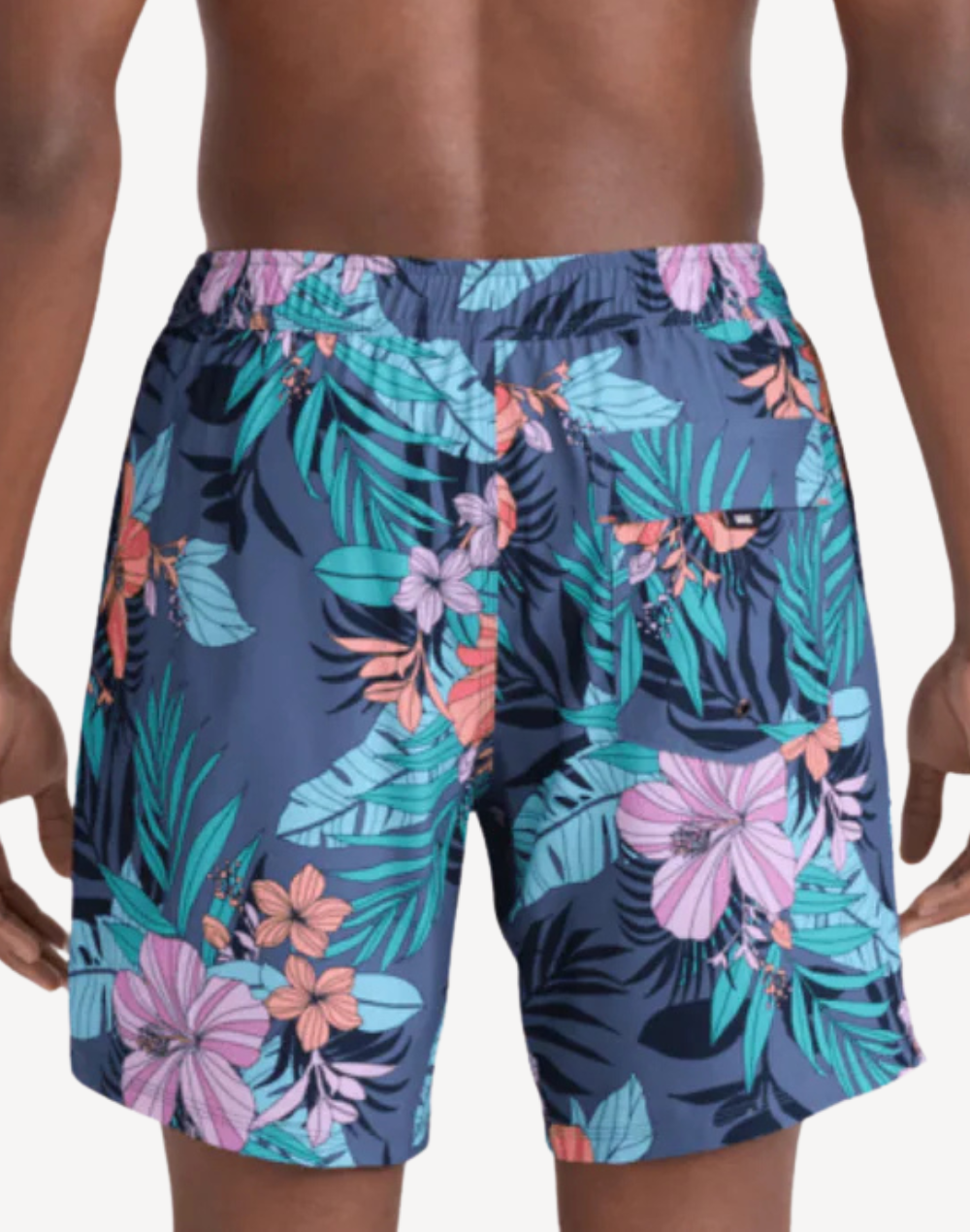 Hibiscus Jungle Oh Buoy 18" 2N1 Swim Trunk#color_hibiscus-jungle-indigo