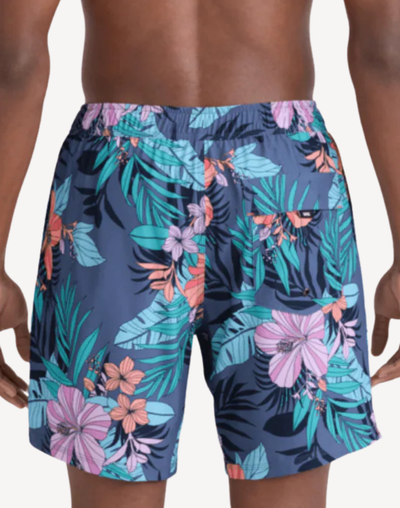 Hibiscus Jungle Oh Buoy 18" 2N1 Swim Trunk#color_hibiscus-jungle-indigo