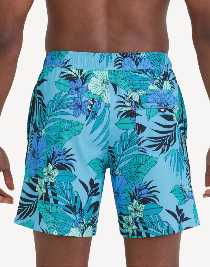 Hibiscus Jungle Oh Buoy 18" Brief Liner Swim Trunk