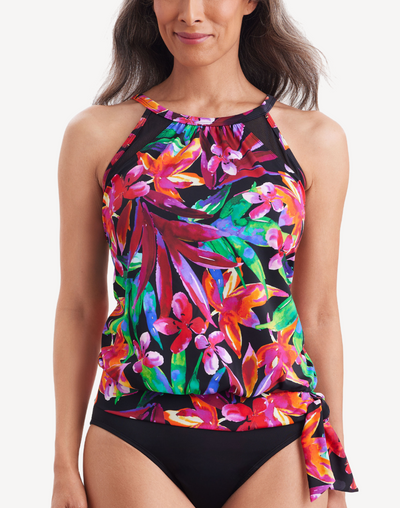 Secret Jungle High Neck Tankini Top#color_secret-jungle-multi