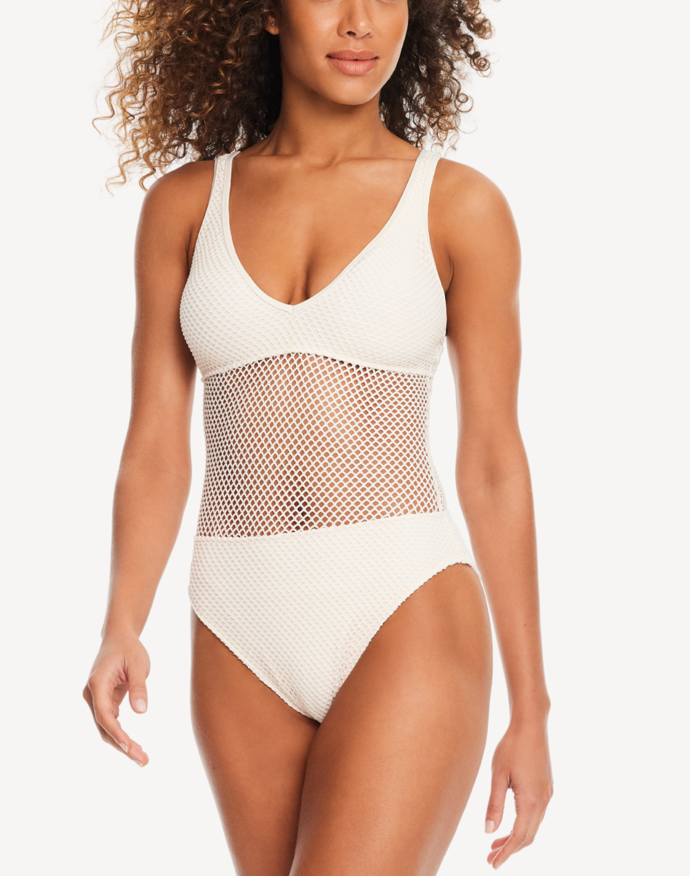 Sea Crochet High Leg One Piece#coloe_sea-white-sand