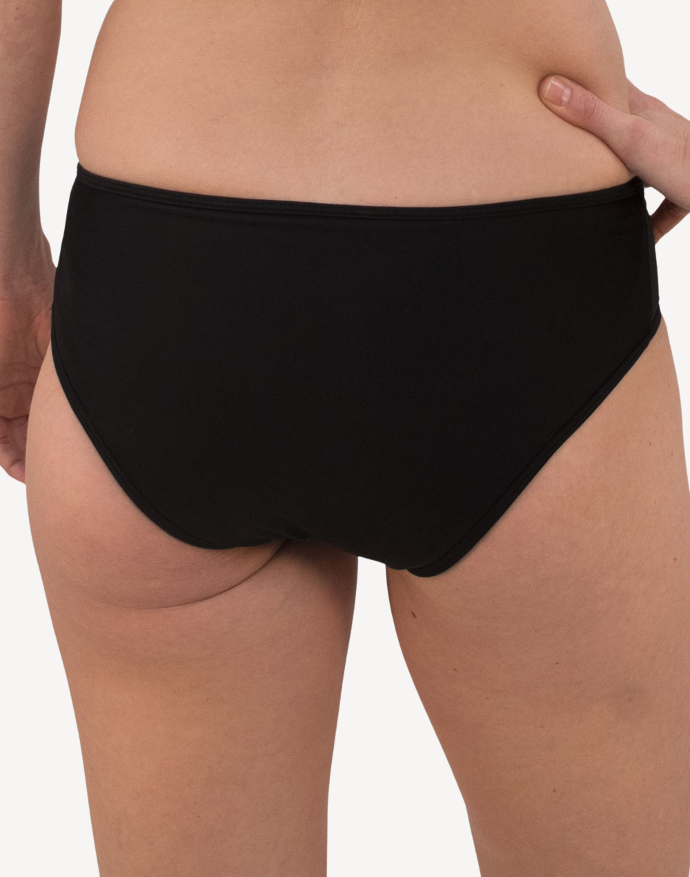 Period Swimwear Mid Waist Bikini Bottoms#color_black