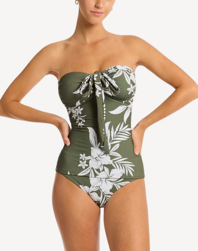 Aloha Halter Bandeau Tankini Top#color_aloha-khaki