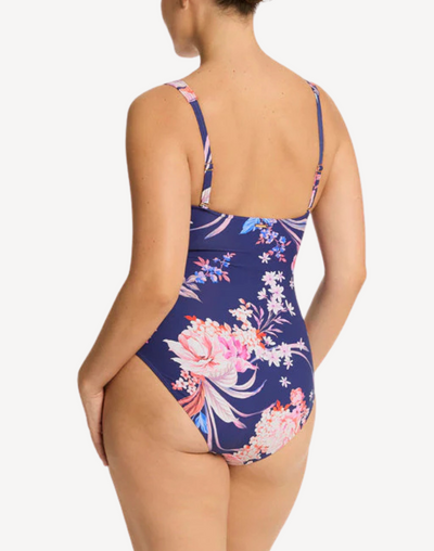 Indochine Twist Front Multifit One Piece Swimsuit#color_indochine-french-navy